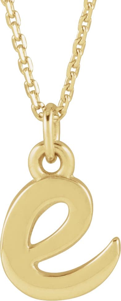 14K White Petite Initial B 16 Necklace