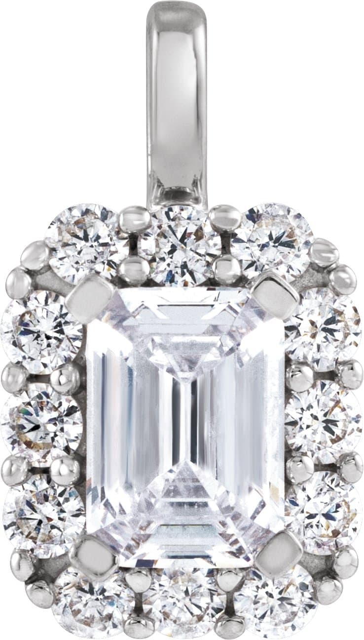 14K Rose 1 1/2 CTW Lab-Grown Diamond Halo-Style Pendant