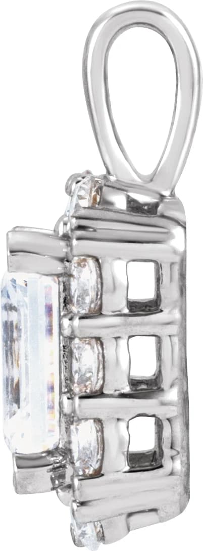 Lab-Grown Diamond Halo-Style Pendant, view 3