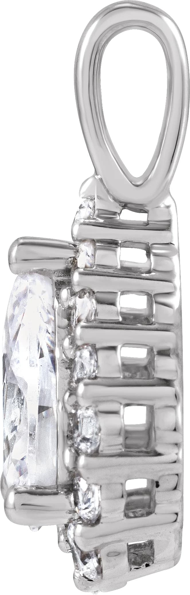 Lab-Grown Diamond Halo-Style Pendant, view 3