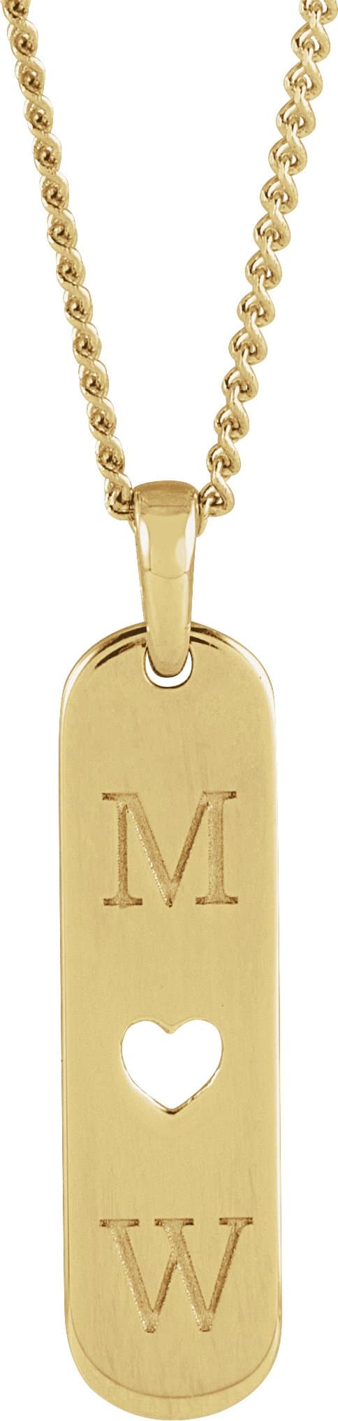 Engravable Heart Bar Necklace or Pendant view 3