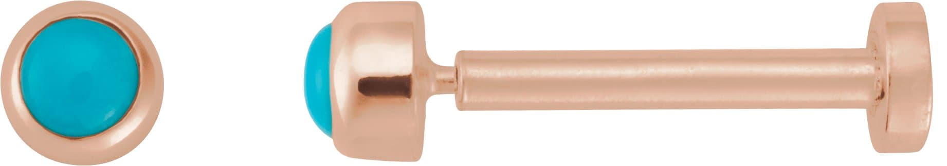14K Rose .01 CT Rose-Cut Natural Diamond Stud Earring