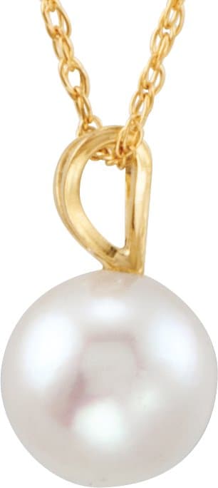 Solitaire Pearl Necklace view 2
