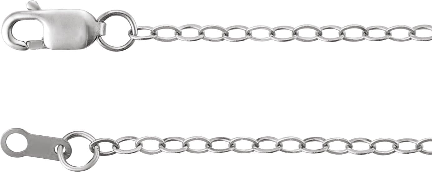 14K White 1.8 mm Flat Cable 16 Chain