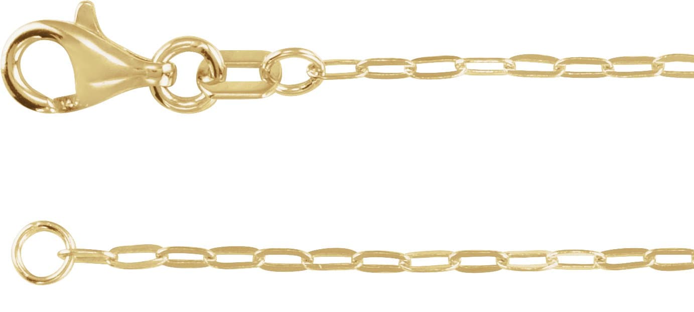 14K Rose 1.25 mm Paperclip-Style 16 Chain