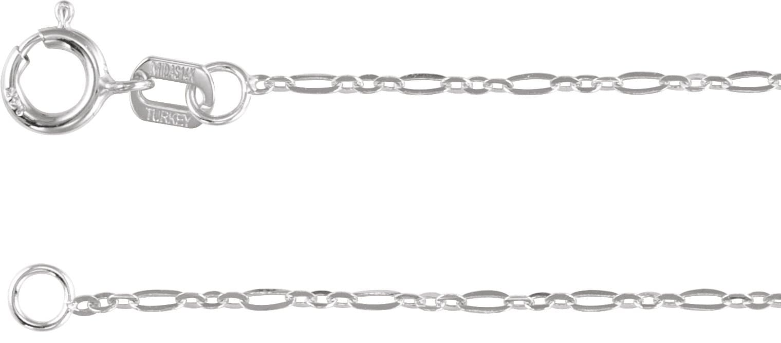 14K Rose 1.25 mm Figaro 16 Chain