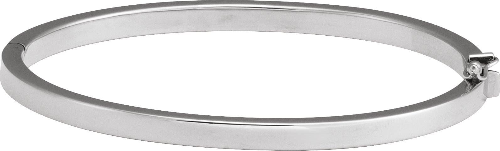 Sterling Silver Engravable 4 mm Tube Hinged Bangle 7" Bracelet