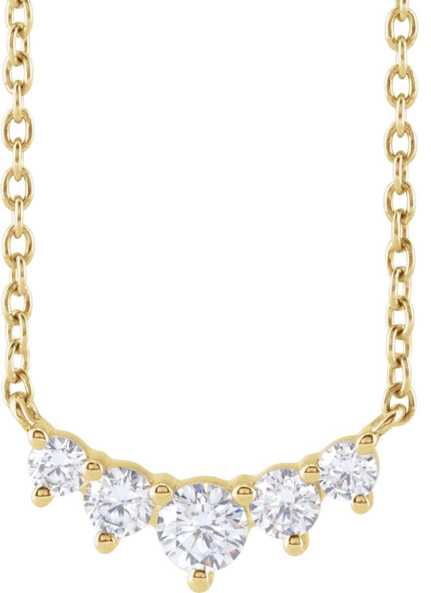 14K Rose 1/3 CTW Lab-Grown Diamond Graduated 18 Necklace