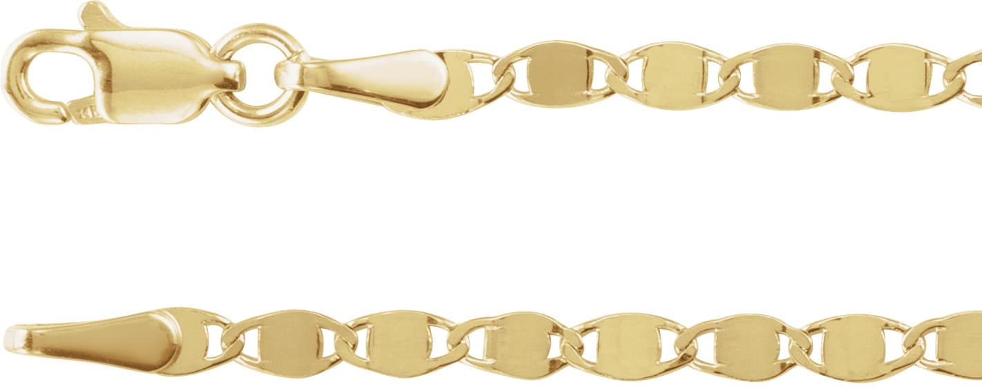 14K Yellow 2.7 mm Mirror 18 Chain