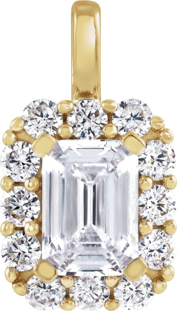 14K Rose 1 1/2 CTW Lab-Grown Diamond Halo-Style Pendant