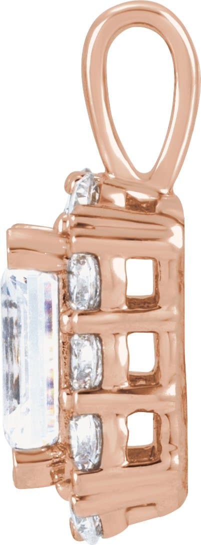 Lab-Grown Diamond Halo-Style Pendant view 2