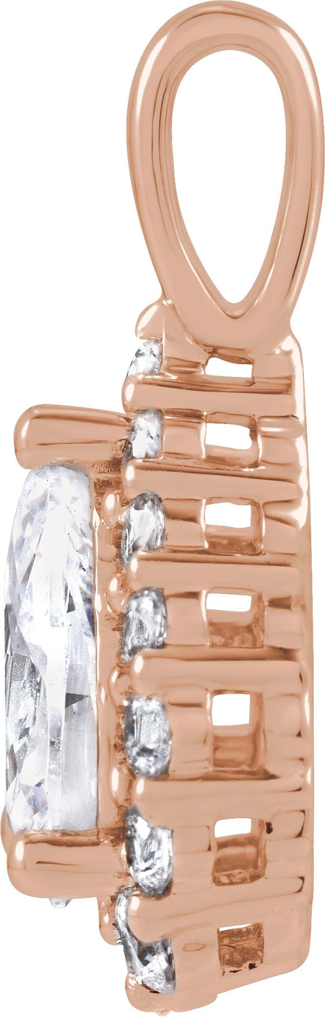 Lab-Grown Diamond Halo-Style Pendant view 2