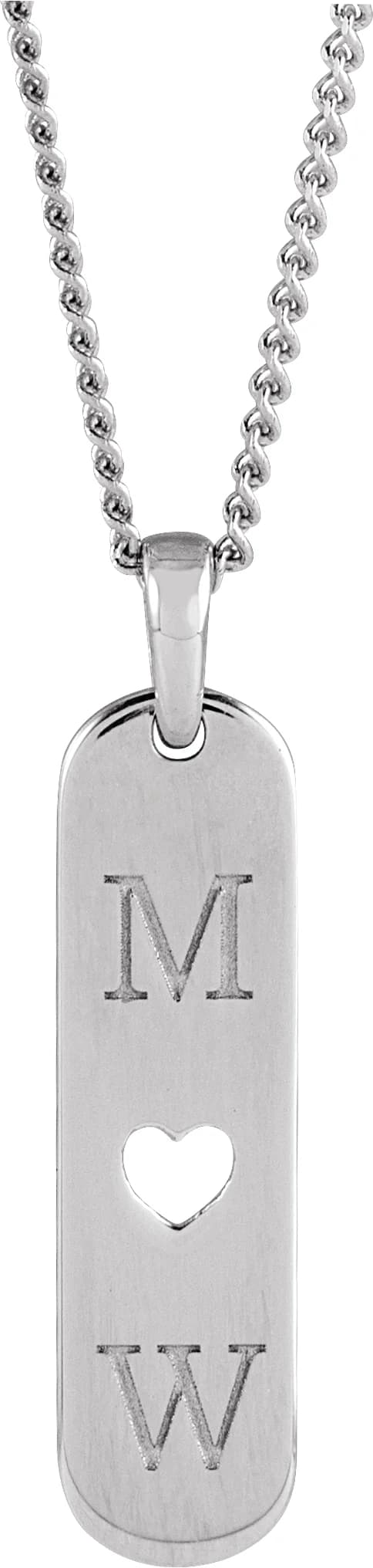 Engravable Heart Bar Necklace, view 4