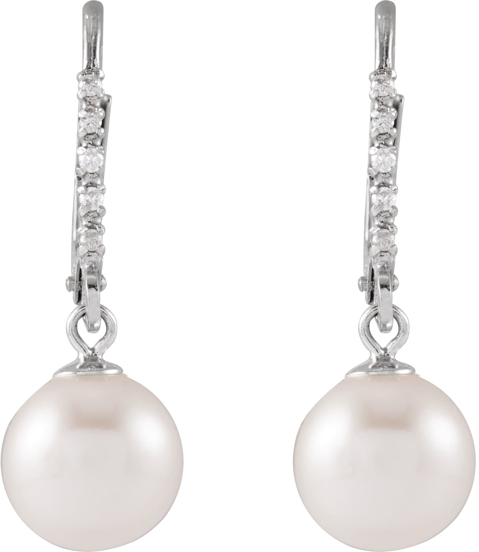 Accented Pearl Earrings view 2