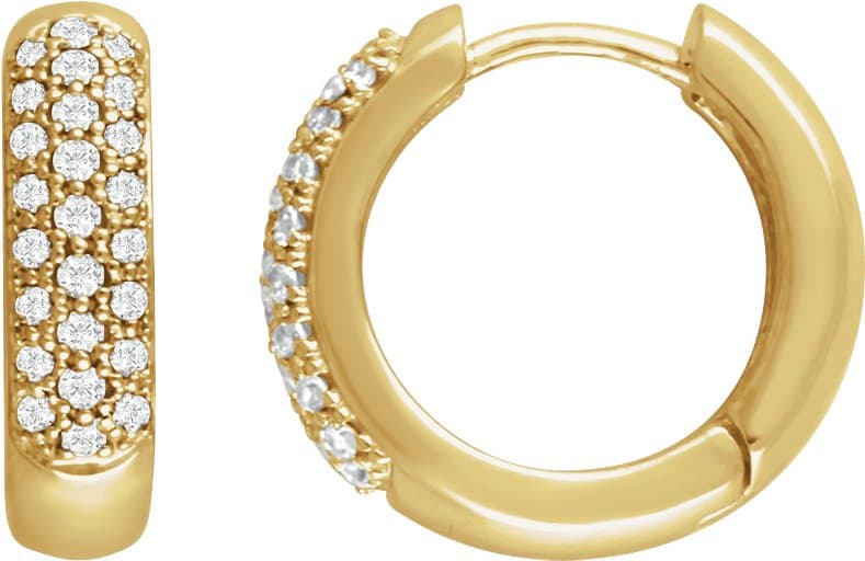 14K Rose 1/2 CTW Lab-Grown Diamond Hoop Earrings