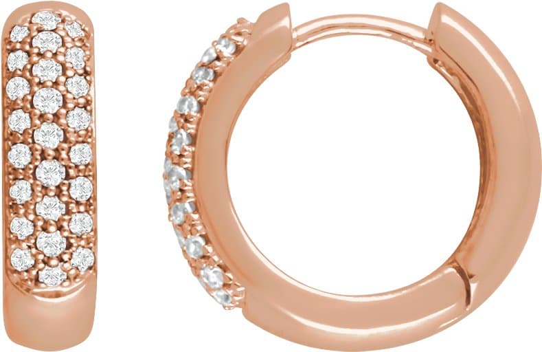 14K Rose 1/2 CTW Lab-Grown Diamond Hoop Earrings