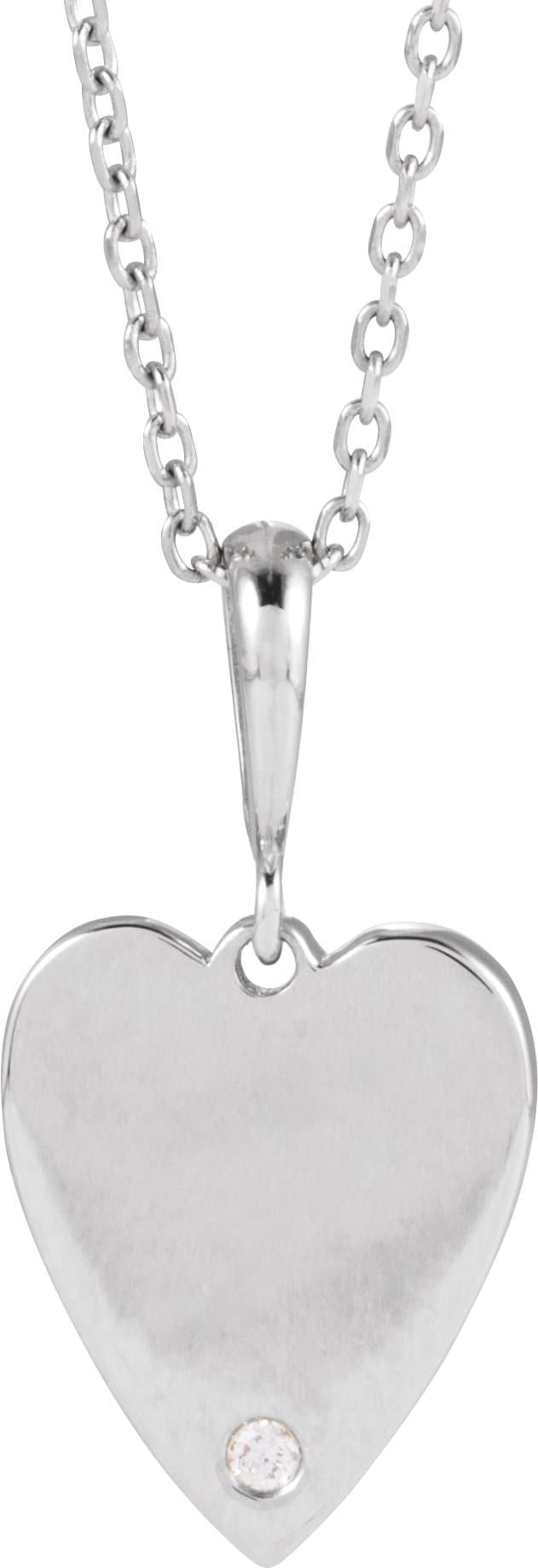 Engravable Accented Heart Necklace or Pendant view 1