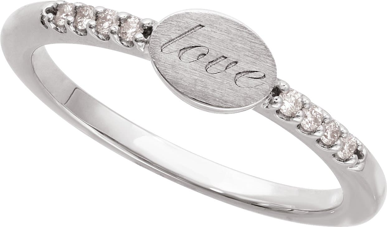 Engravable Accented Signet Ring view 2