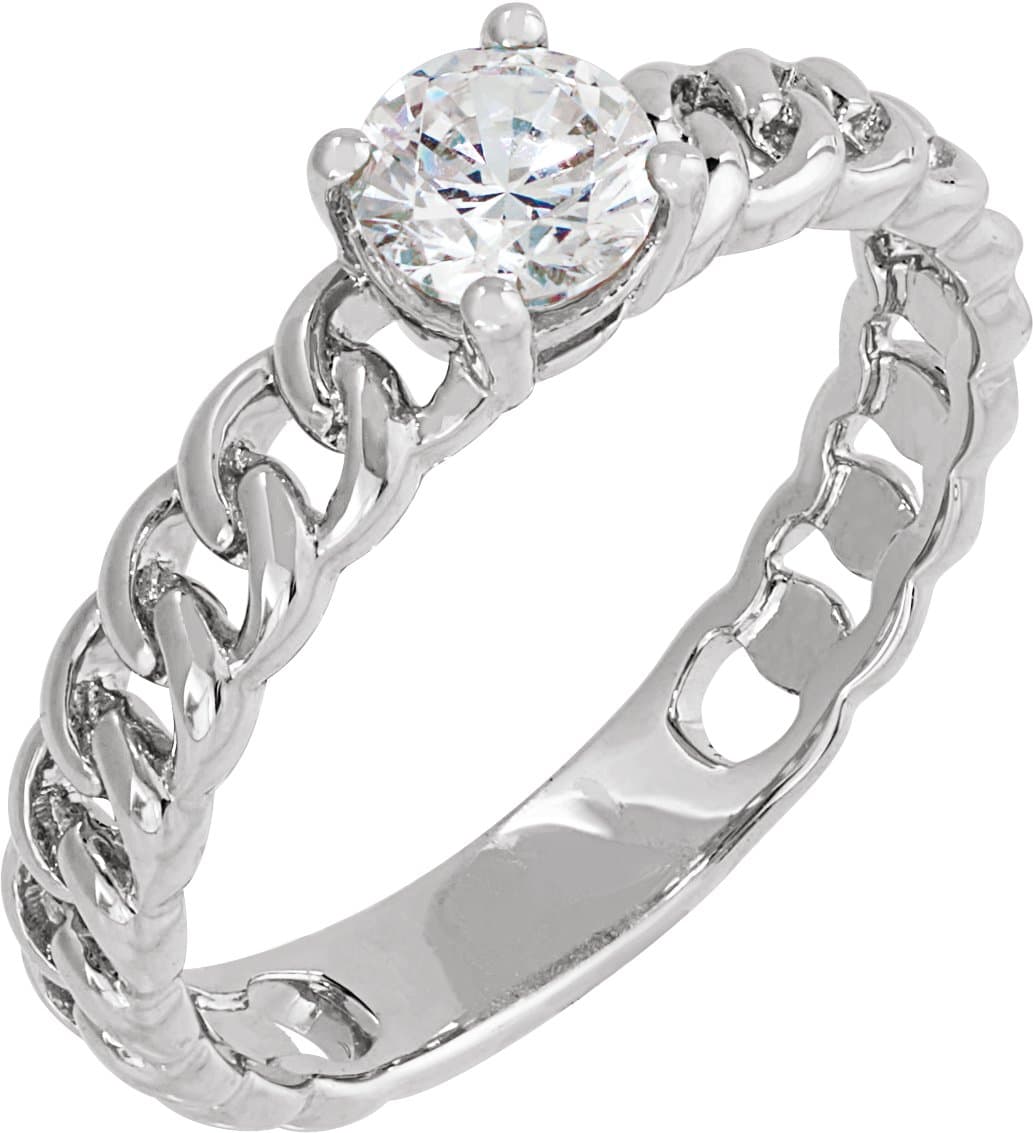 14K Rose 1/2 CT Lab-Grown Diamond Solitaire Ring
