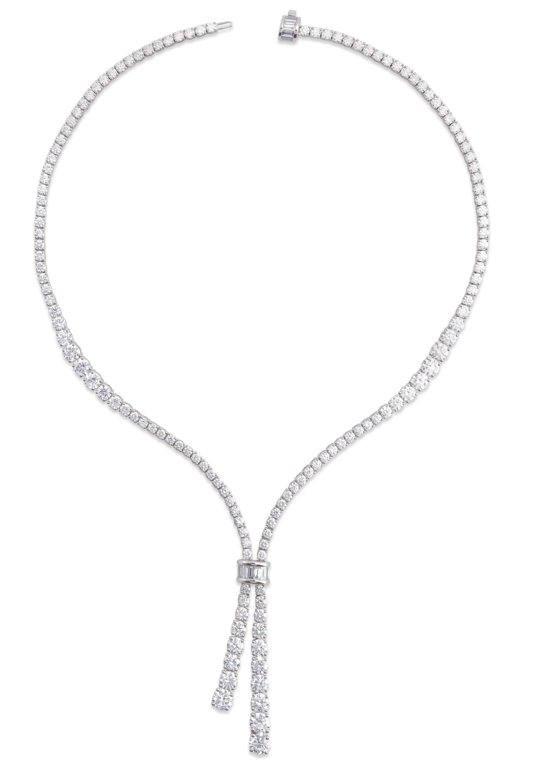Lab-Grown Diamond Line Necklace, view 3