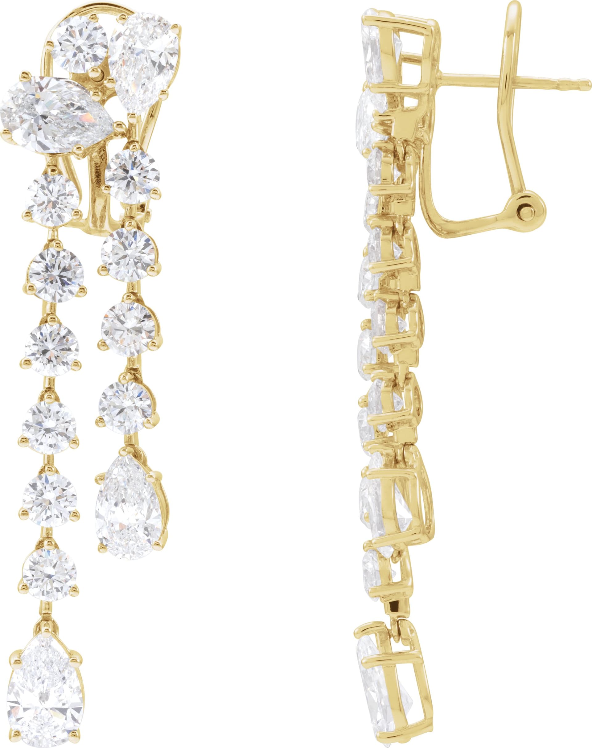 14K Rose Gold 9 1/2 CTW Lab-Grown Diamond Dangle Earrings