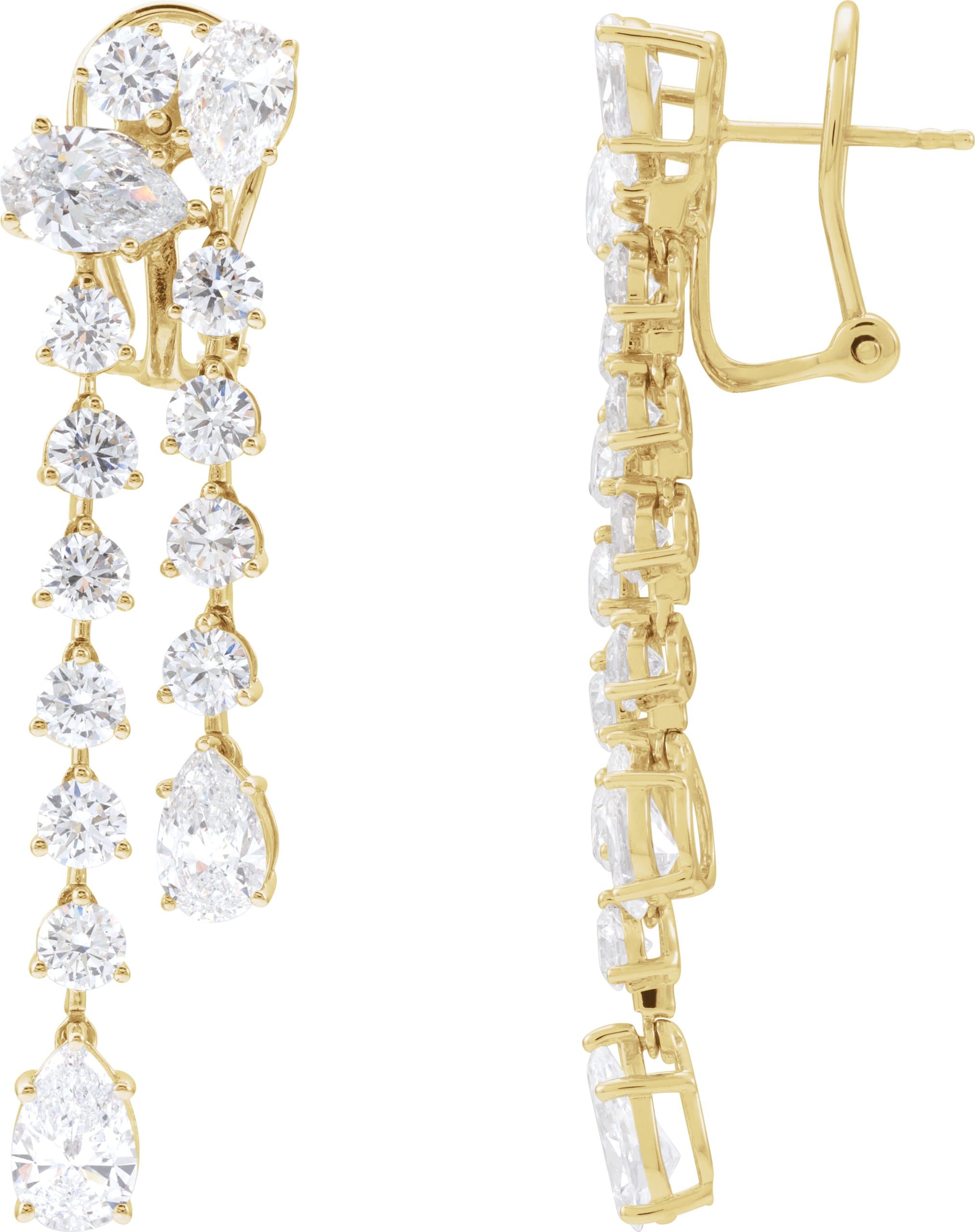 14K Rose 9 1/2 CTW Lab-Grown Diamond Dangle Earrings
