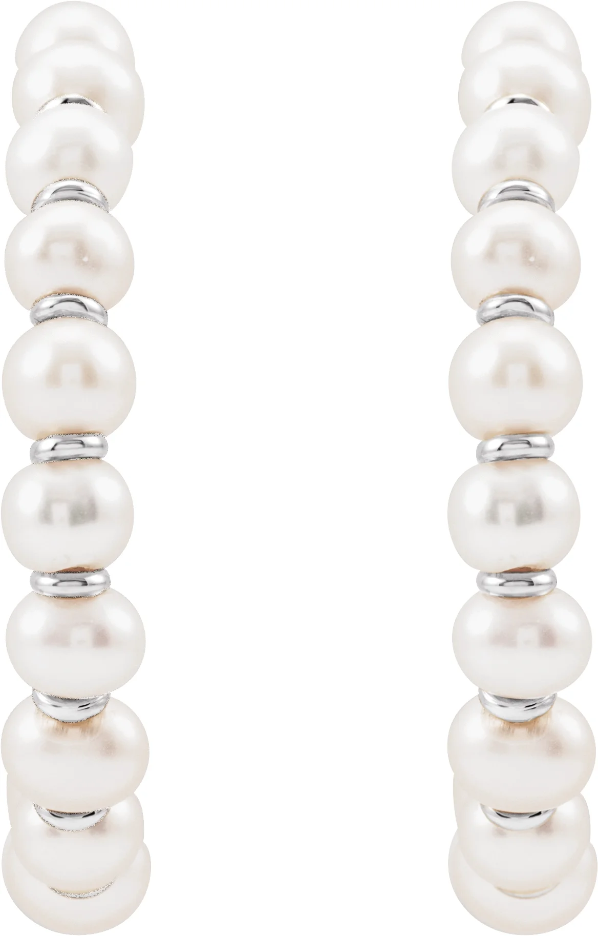 Pearl Hoop Earrings, view 3