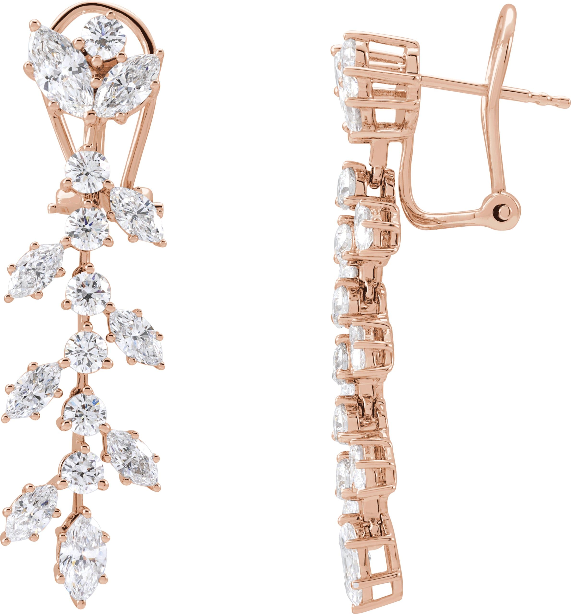 14K Rose 4 1/4 CTW Lab-Grown Diamond Earrings