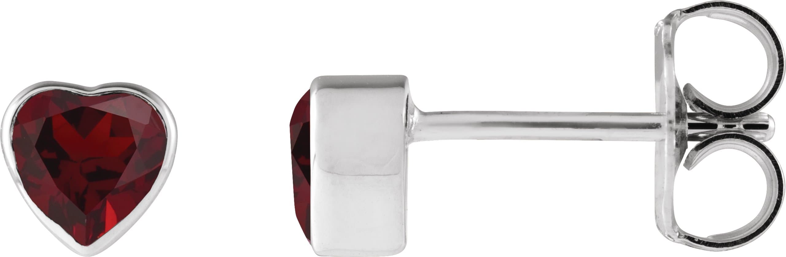 Heart Bezel-Set Stud Earrings view 1