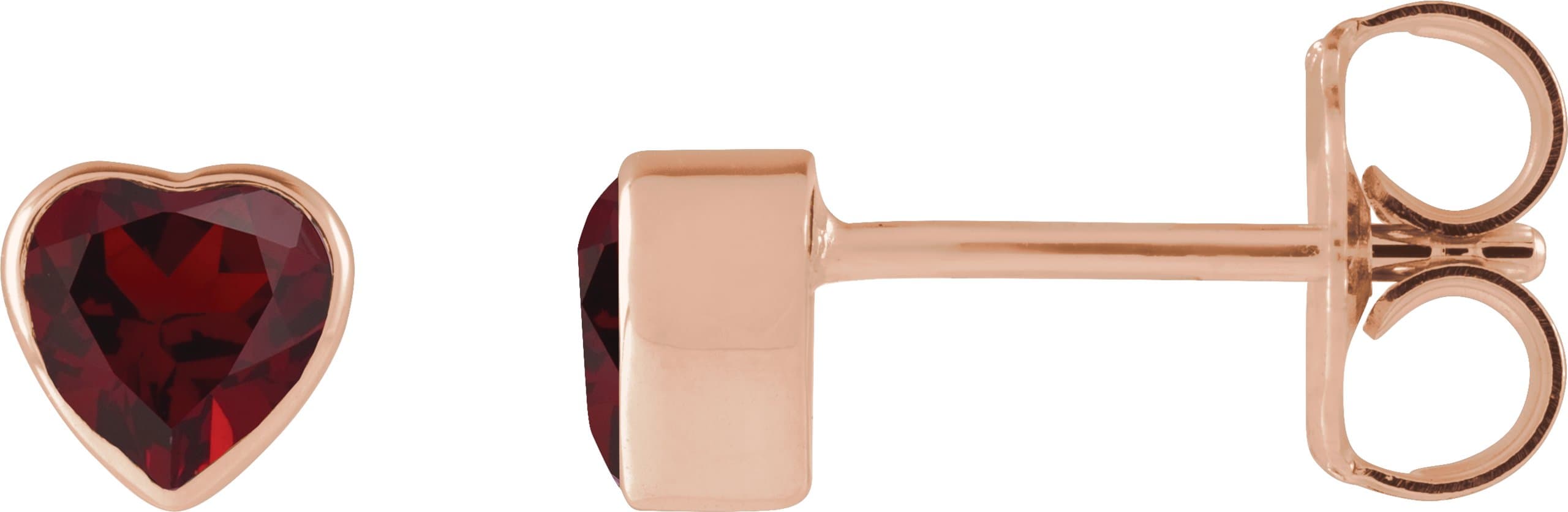 14K Rose Natural Black Onyx Stud Earrings