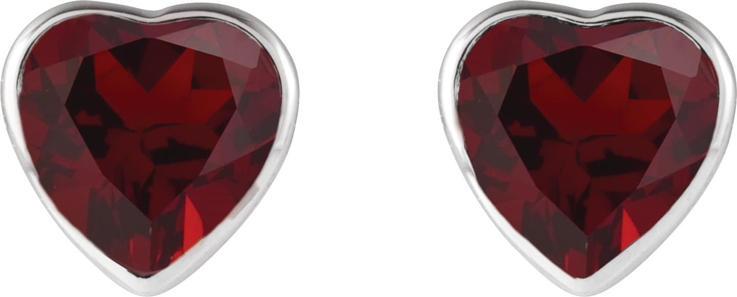 Heart Bezel-Set Stud Earrings view 2