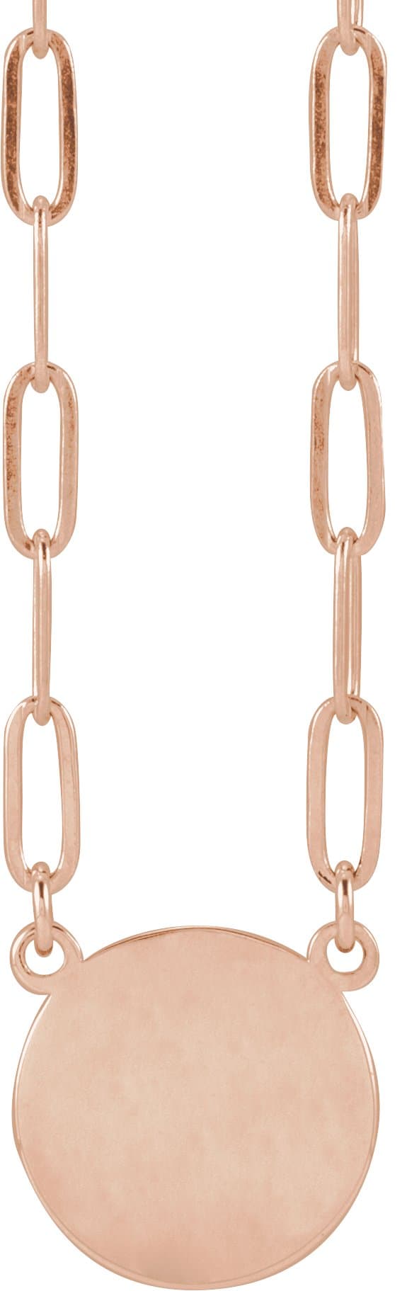 14K Rose Engravable Disc 16 Necklace