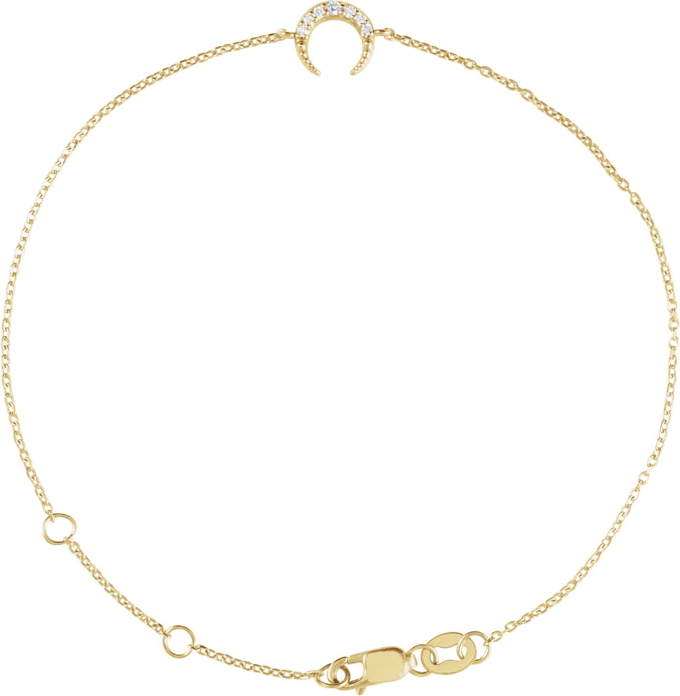 14K Rose .04 CTW Natural Diamond Crescent Moon 6 1/2-7 1/2 Bracelet