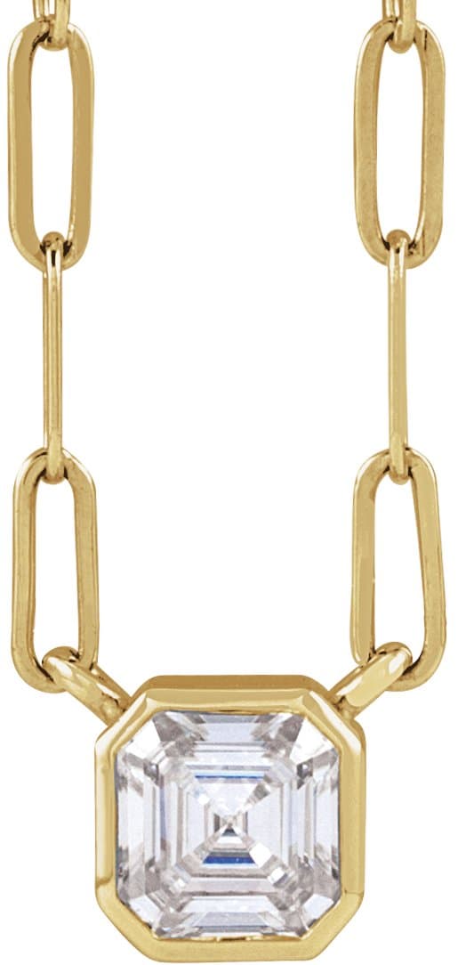 14K Rose Lab-Grown Moissanite 16 Necklace