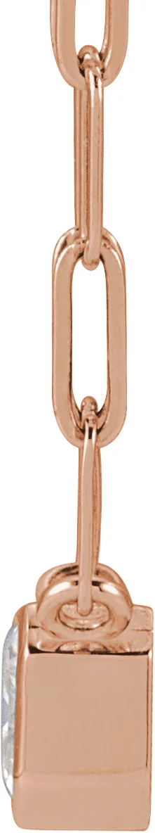 Solitaire Necklace in 14K Rose Gold — view 3