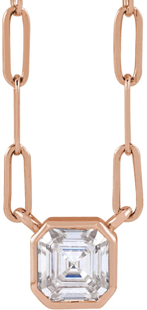 14K Rose Lab-Grown Moissanite 16 Necklace
