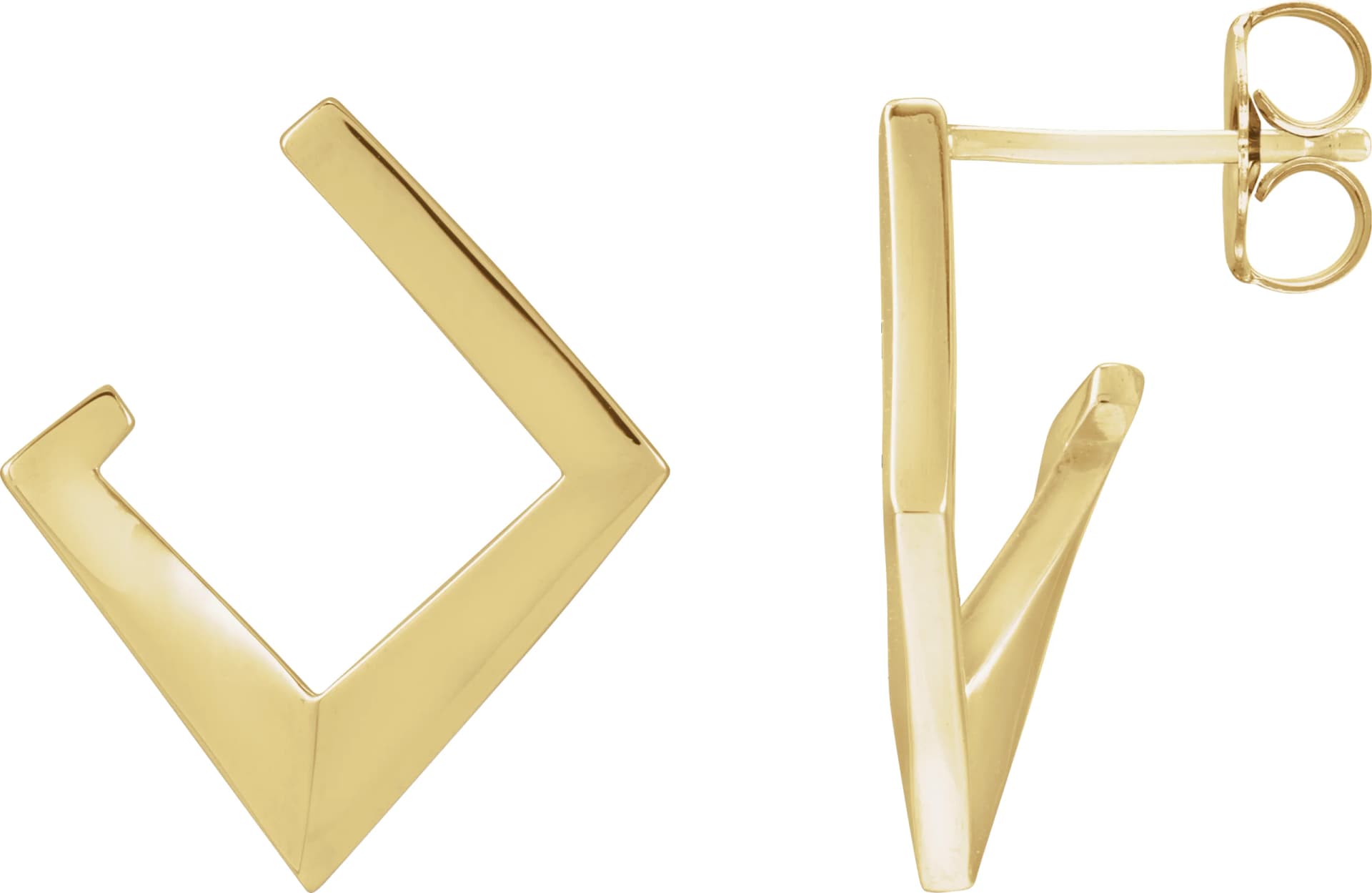 Geometric Front-Back Hoop Earring