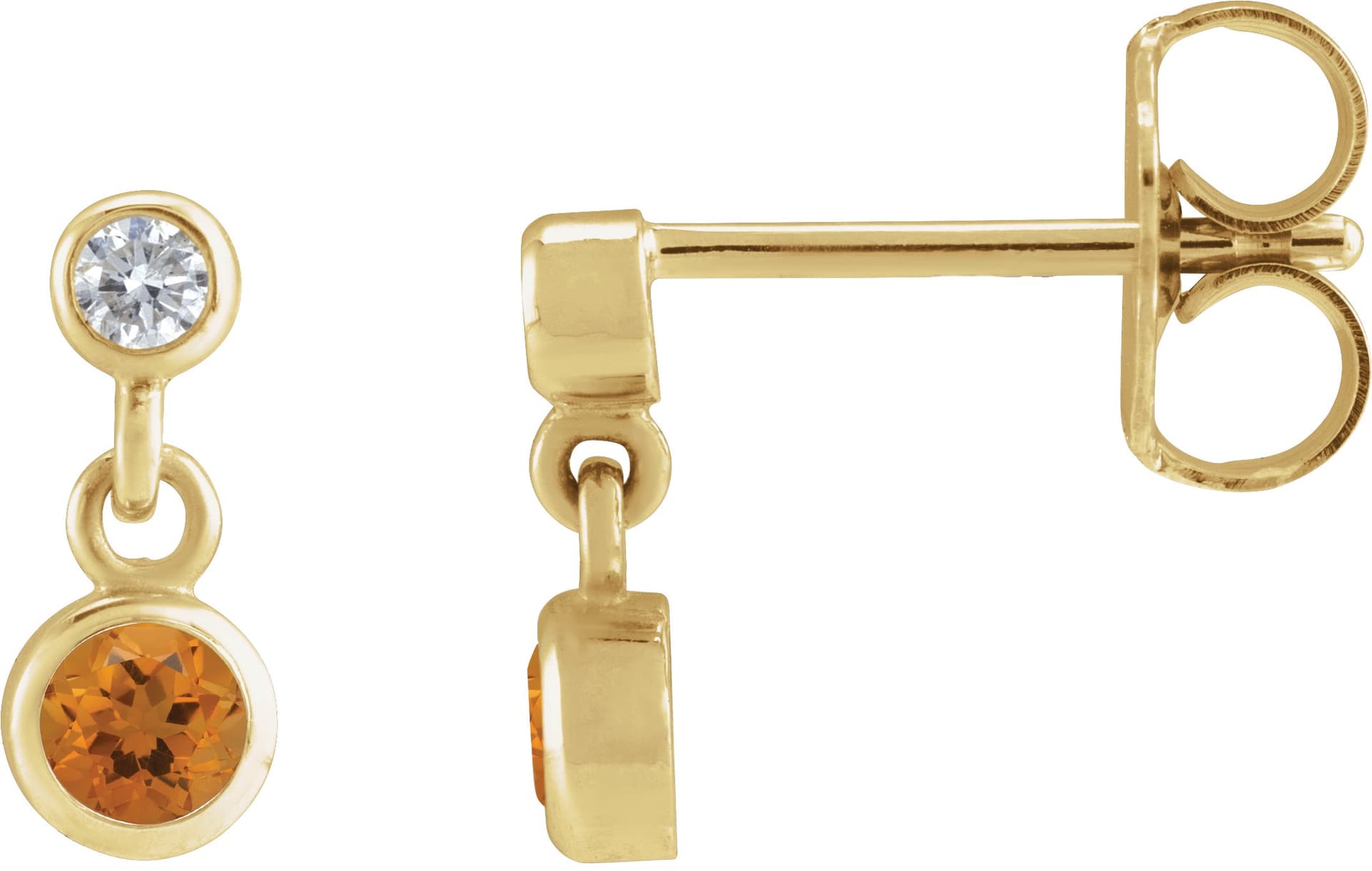 14K Rose 1/4 CTW Natural Diamond Two-Stone Earrings