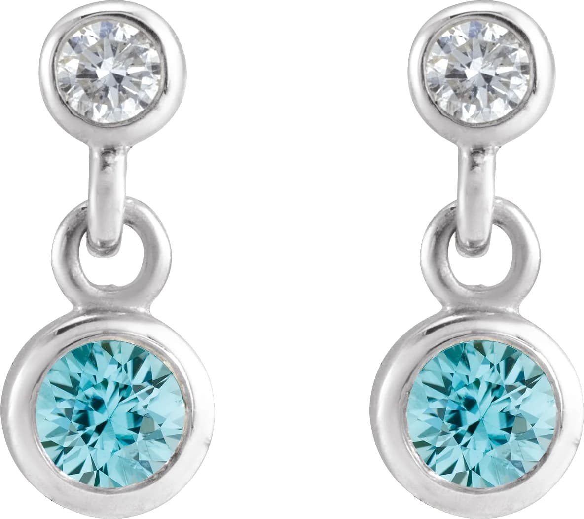 Two-Stone Bezel Set Earrings, view 3