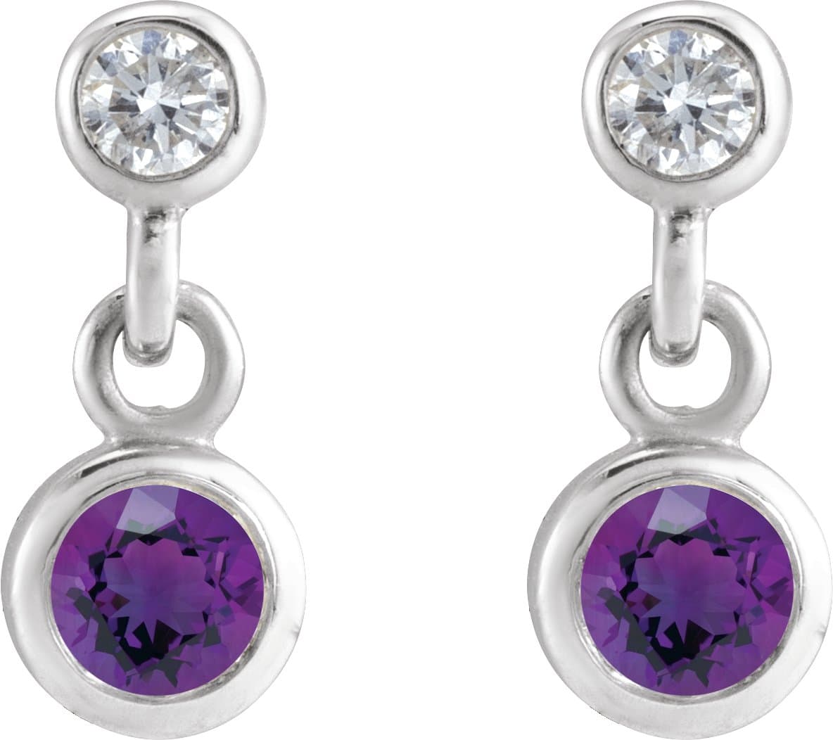 Two-Stone Bezel Set Earrings view 2