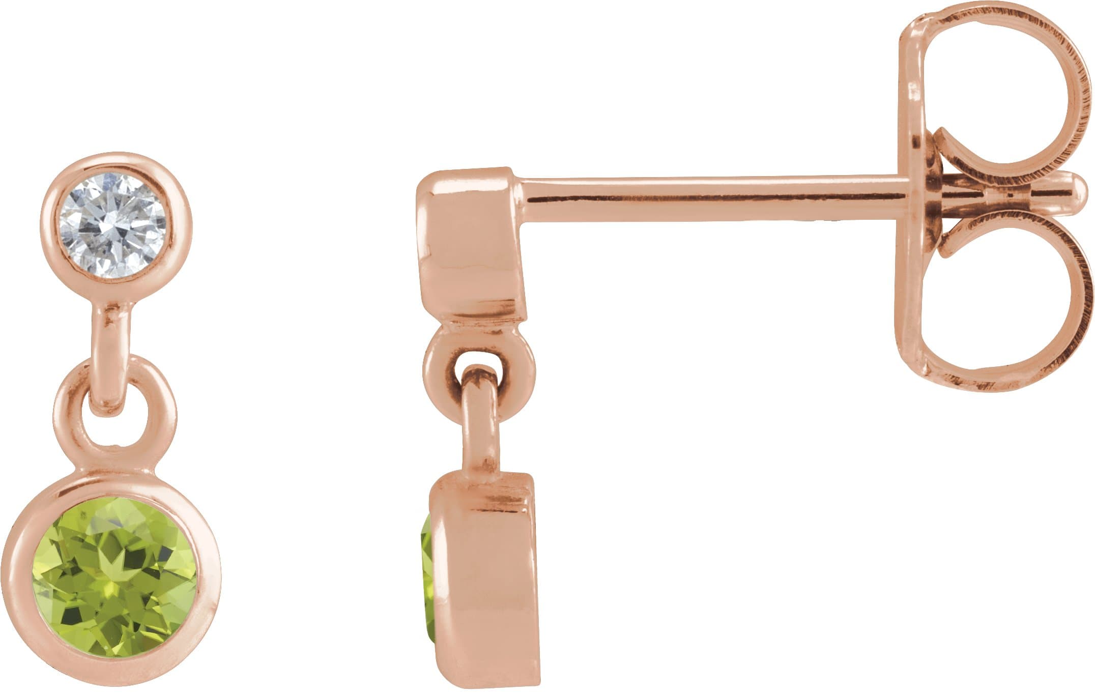 14K Rose 1/4 CTW Natural Diamond Two-Stone Earrings