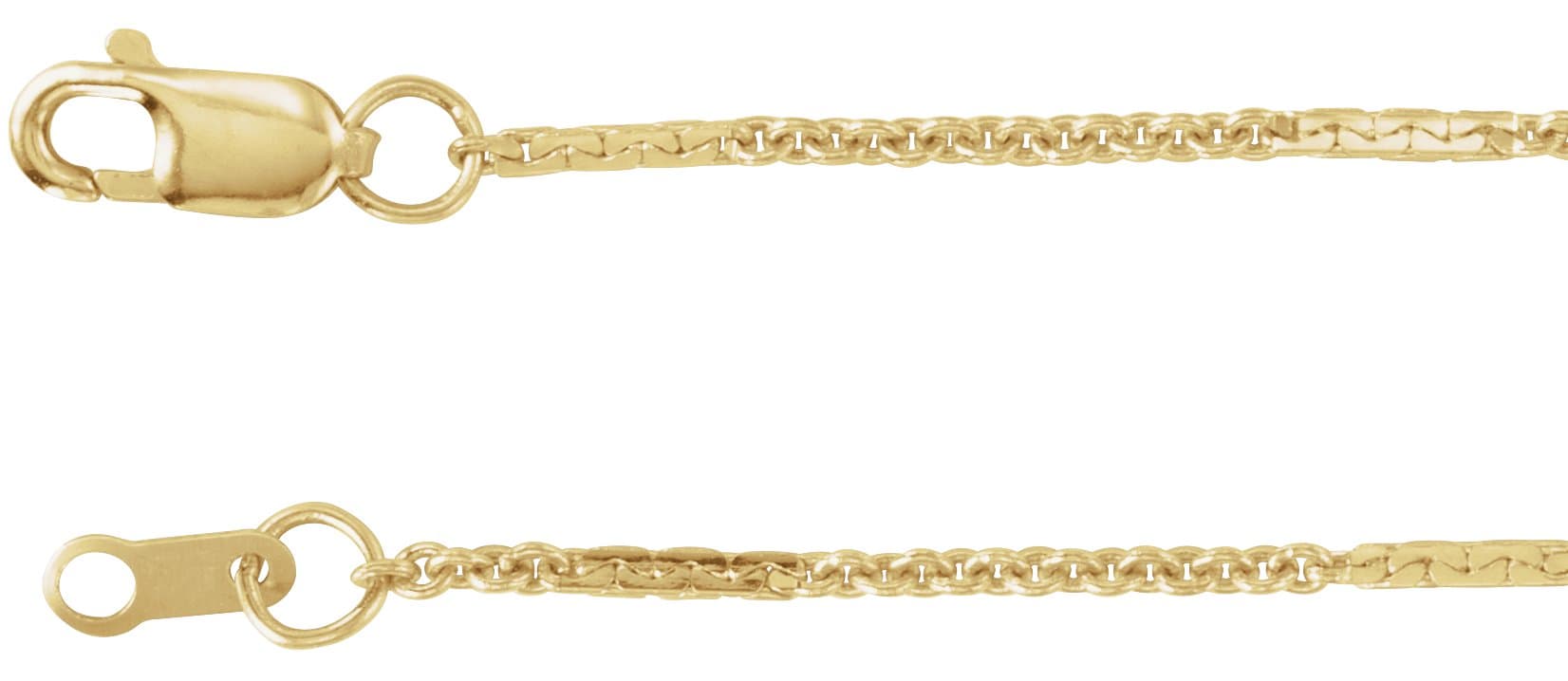 14K Yellow Gold-Filled 1.1 mm Dapped Cable 20 Chain
