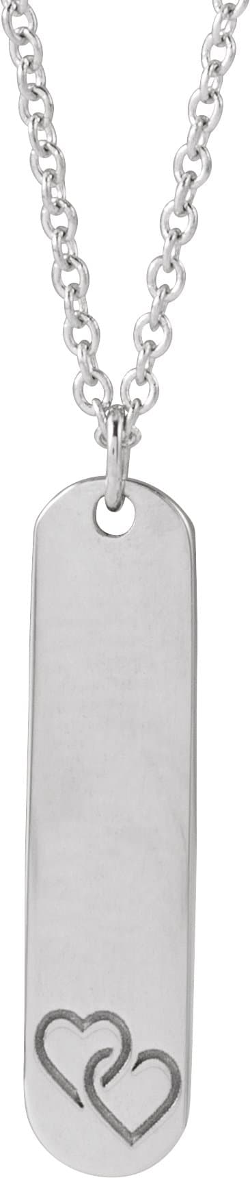 Sterling Silver Engravable Interlocking Hearts 16-18 Necklace