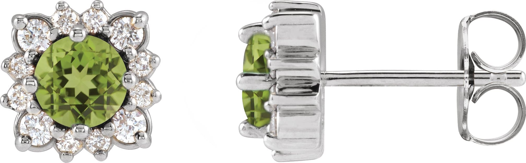 Round Halo-Style Earrings view 1