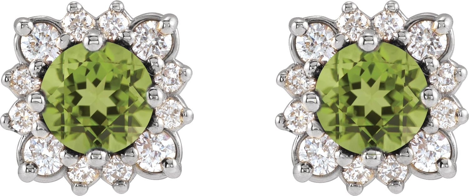 Round Halo-Style Earrings view 2