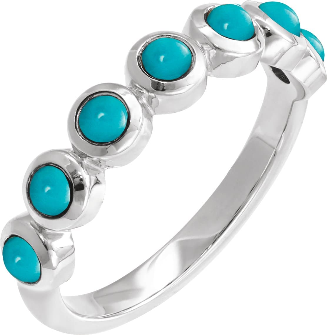 14K Rose Cabochon Natural Emerald Stackable Ring