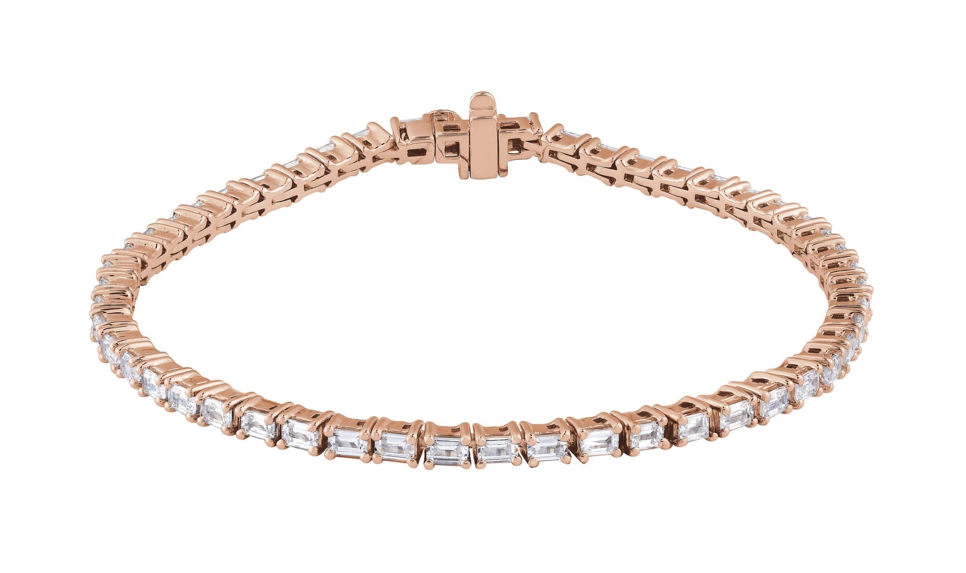 14K Rose 5 CTW Lab-Grown Diamond Line 7" Bracelet