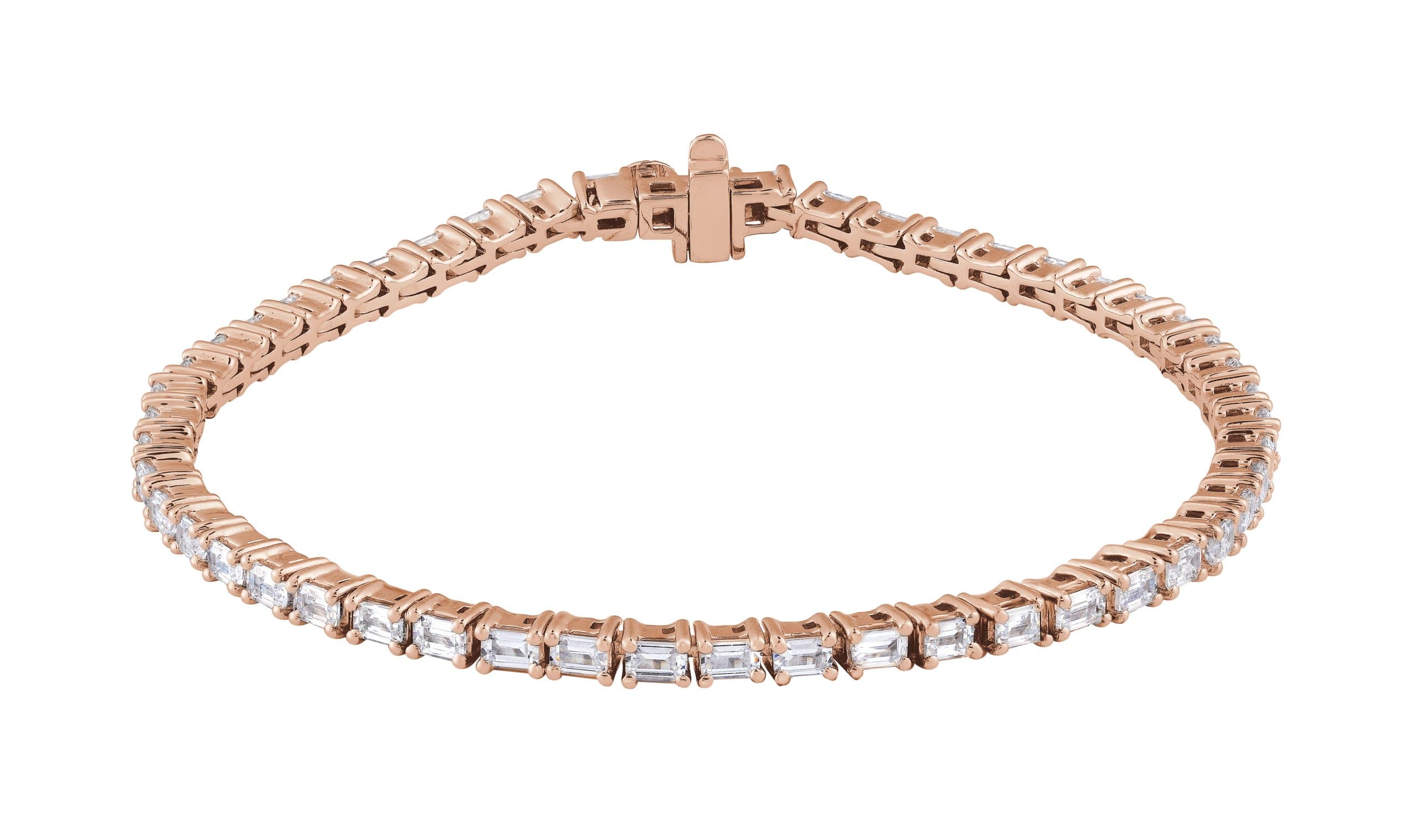 14K Rose 5 CTW Lab-Grown Diamond Line 7" Bracelet