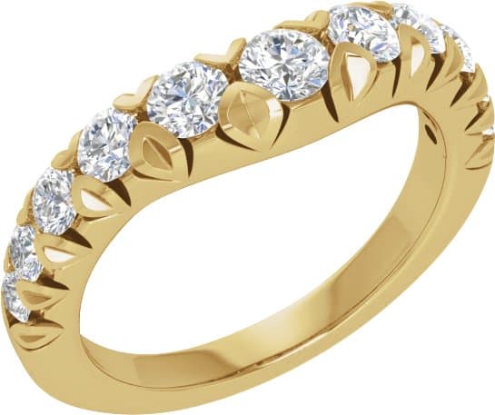 14K Rose 1 CTW Lab-Grown Diamond Contour Band