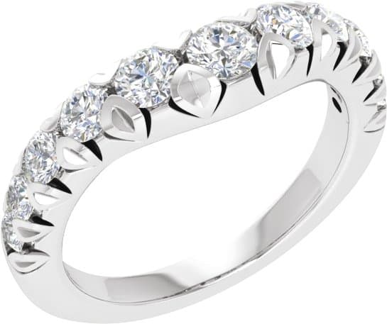 14K Rose 1 CTW Lab-Grown Diamond Contour Band